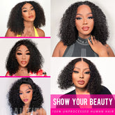 13x4 Jerry Curly Bob Wigs Human Hair - 14A